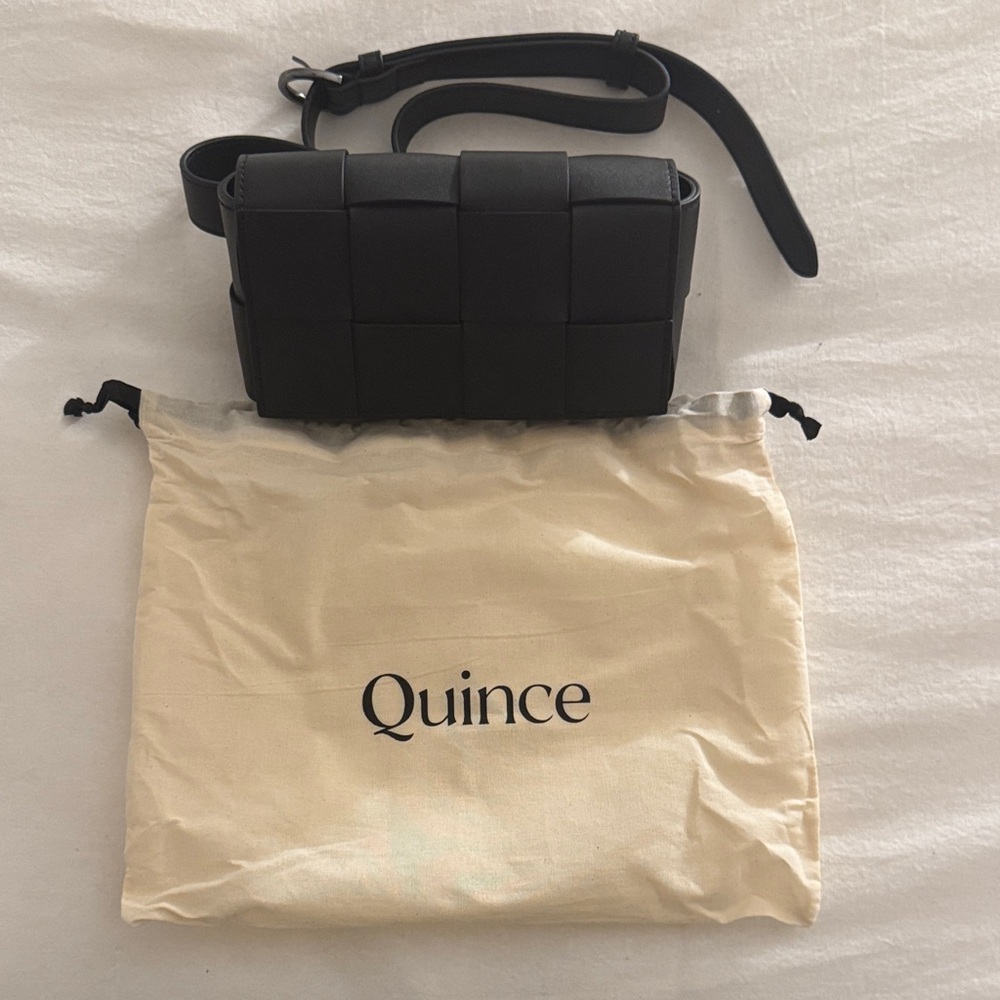 Quince Black Woven Leather Belt Bag - Picture 3 of 5